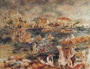 Pierre Renoir The Beach at Guernsey oil painting artist